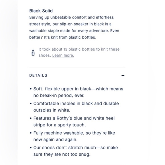 Rothy’s Classic Black Slip On Sneaker Size 8 - Picture 5 of 12